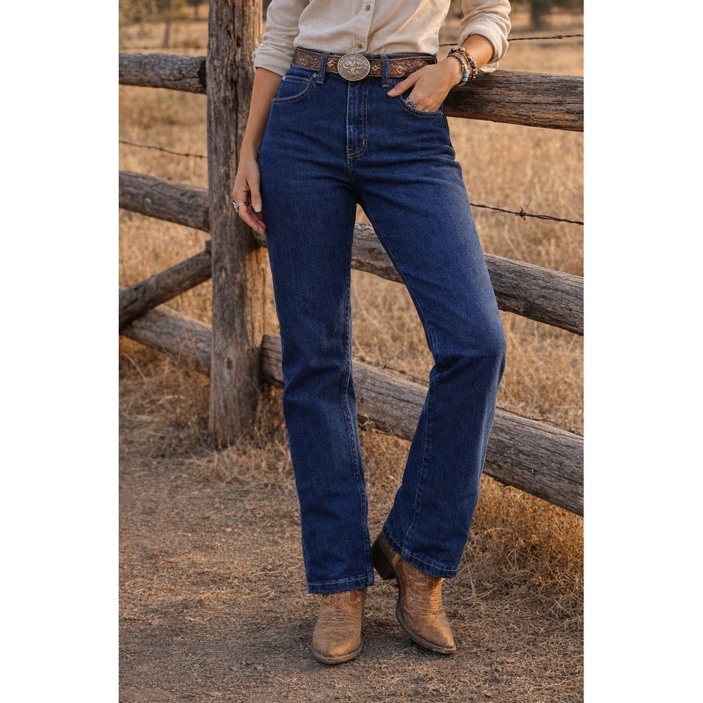 Sheplers Straight Leg Jeans Womens 28 Dark Indigo‎ Excellent High Rise Western